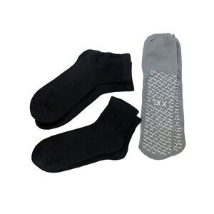 New Diabetic & Nonslip gripper Sock Set Size XL/XXL - 2 Black Pairs & 1 Gray Wit